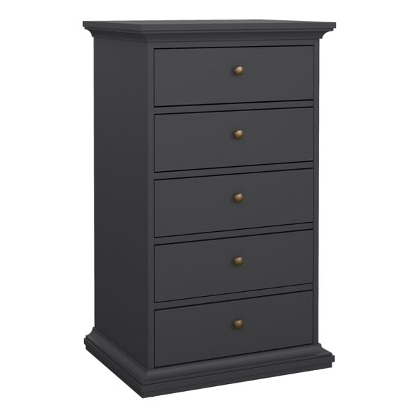 Furniture To Go Paris Chest 5 drawers in Matt Grey