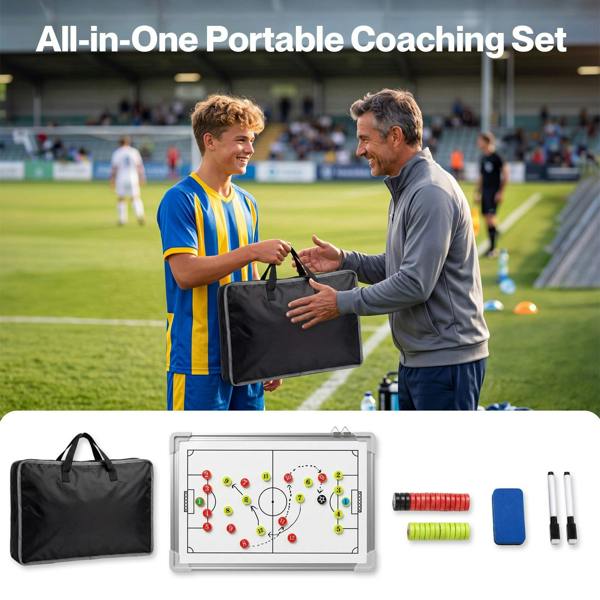 Centra Magnetic Football Tactics Board Double Sided Soccer Coaching Clipboard Training