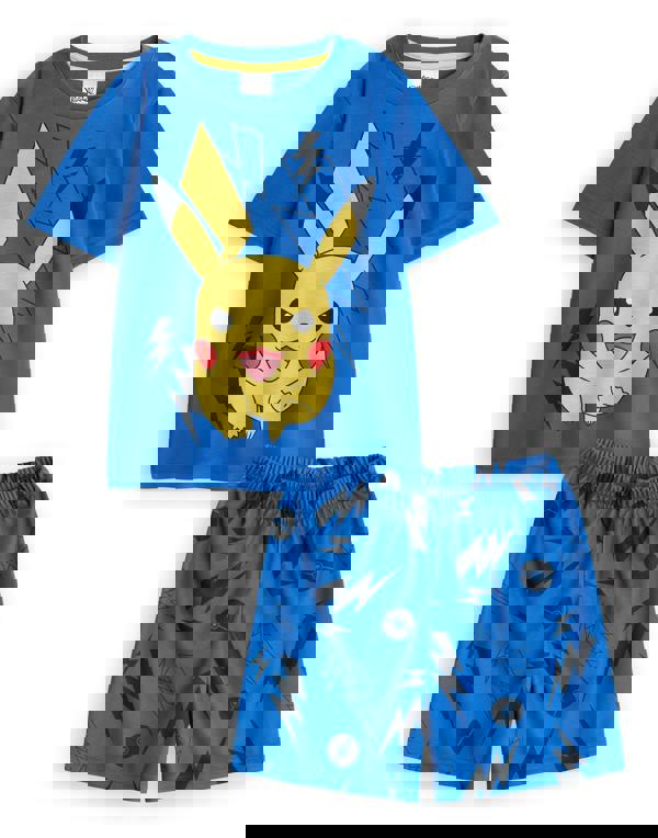 Pokemon Boys Blue Pikachu Short Sleeve Short Leg Pyjama Set