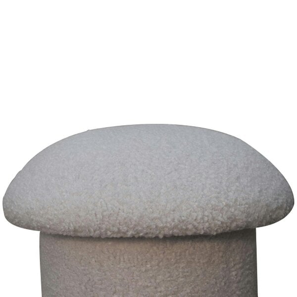 Wyld Haus Sarlat White Boucle Mushroom Footstool