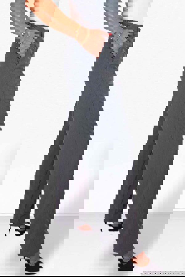 Paulo Due Women's Smart High Waist Wide Leg Trousers with Elastic Waist