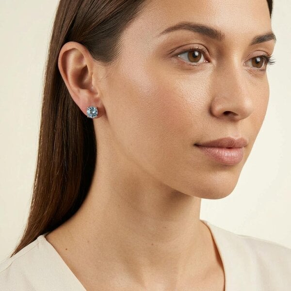 Cachet London Laine 8mm Aquamarine Silver Earrings