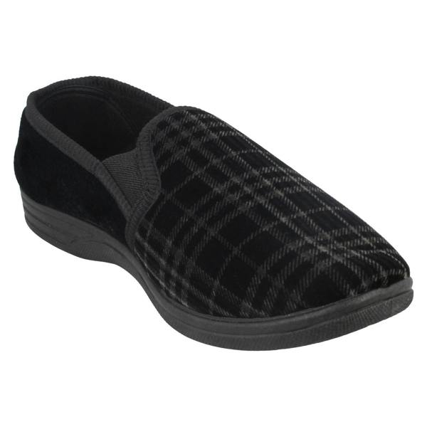 Spot On Mens Spot On Checked Slippers