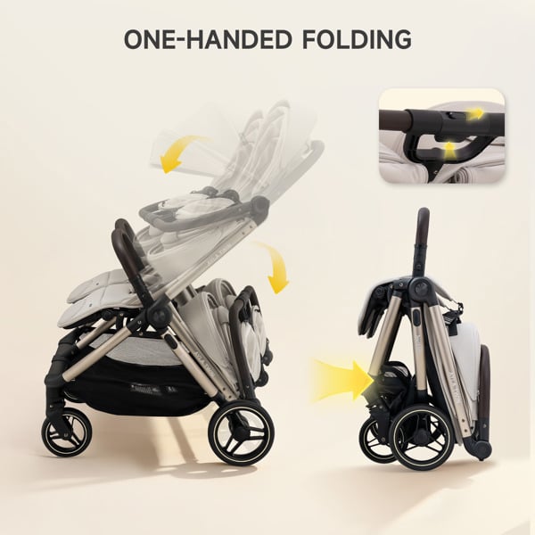 JoviKids Ayla Twin Stroller - Dawn Beige