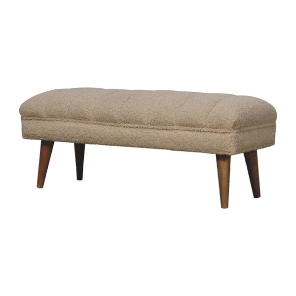 Artisan Furniture Cream Boucle Puffer Bench