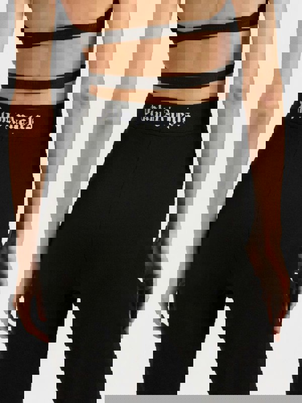 Palm Angels Logo Tape Flare Sweatpants Black - Supplied FashionPalm Angels