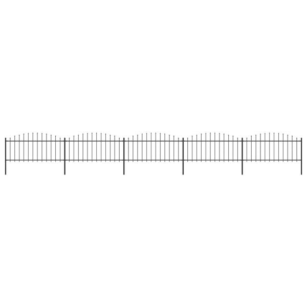 Berkfield Garden Fence with Spear Top Steel (0.5-0.75)x8.5 m Black