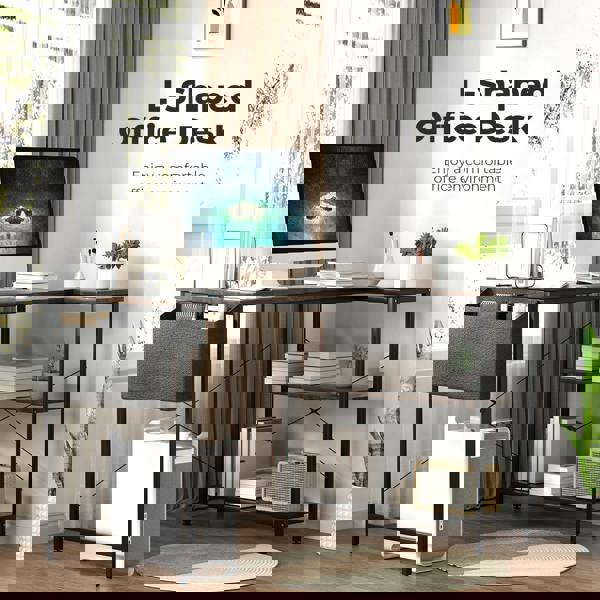 Levede L Shaped Gaming Computer Desk Workstation Study Corner Table Home Office