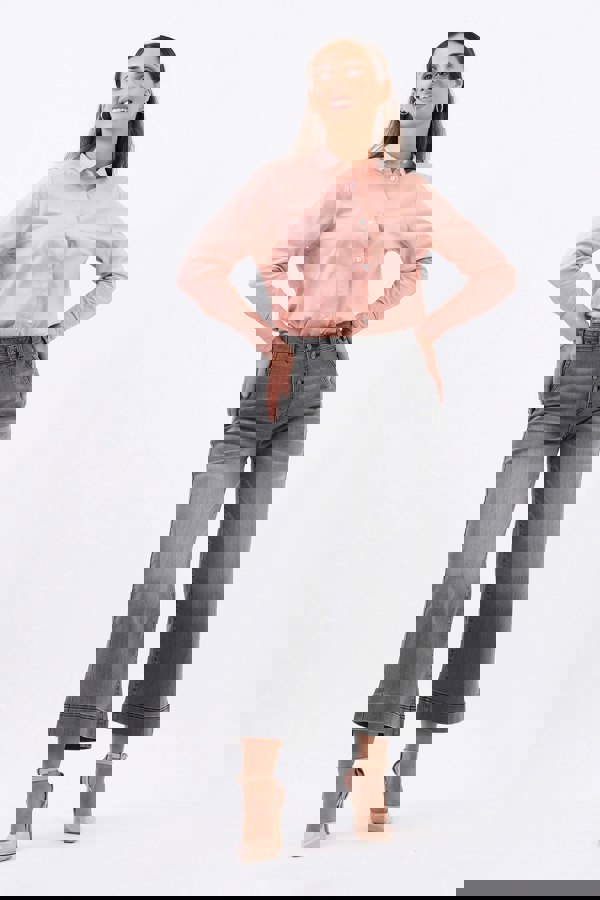 ENORSIA Womens Grey Wide Leg Culottes