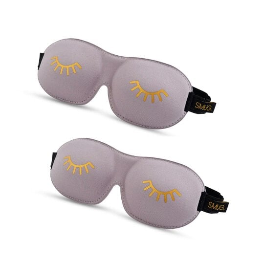 Contoured Sleep Mask Twin Pack Sets - Various Designs - Wink Grey