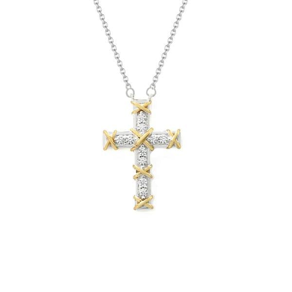 Say It With Luxe Kiss Cross Necklace - Silver & Gold