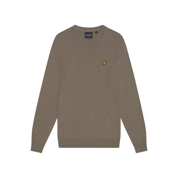 Lyle & Scott Mens Cotton Merino Crew Neck Jumper - Sage Uniform