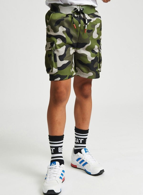 Beat Boyz Club Revolve Combat Shorts - Khaki Camo