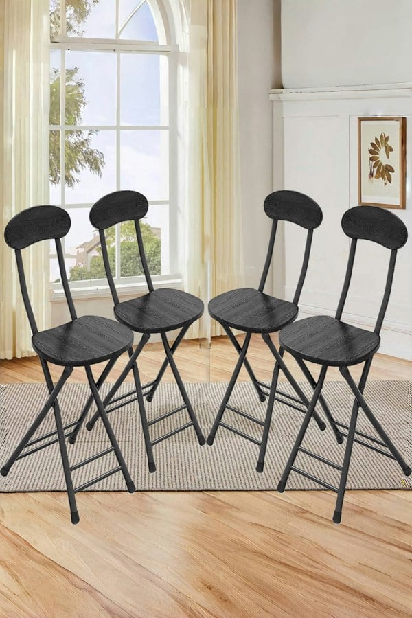Living and Home 5pcs Folding Table and 4 Chairs Set Indoor Outdoor Bistro Kitchen Dining Set Furniture