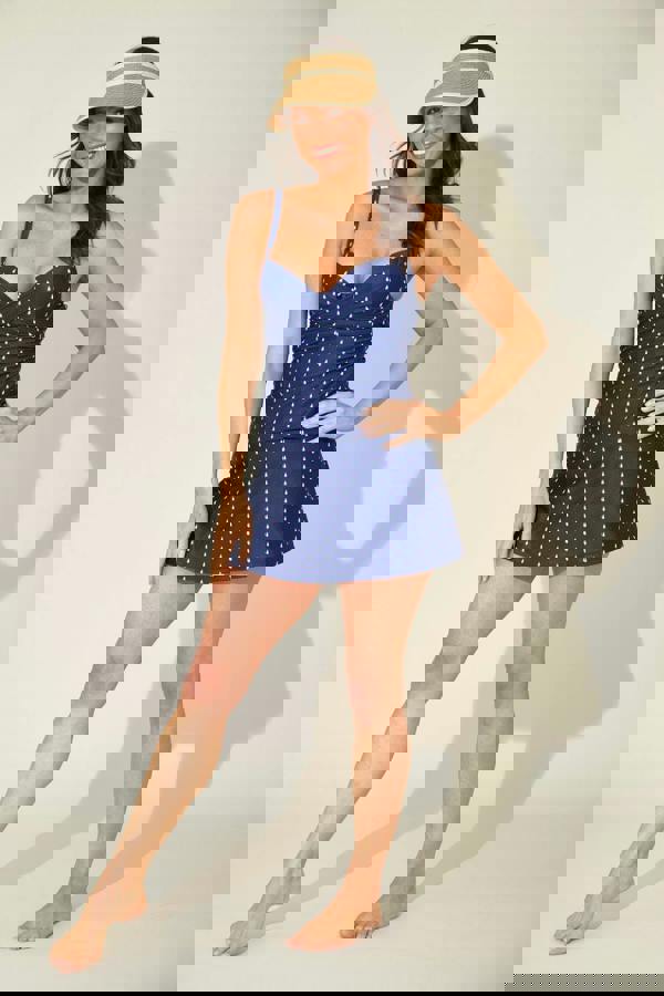 Teardrop Underwired Wrap Over Tankini Top