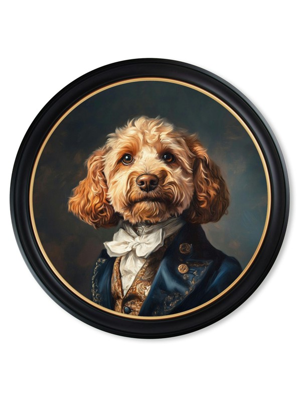 Exceptional Art Sir Barkington - Oxford round frame - 96 x 96cm - Oxford Round