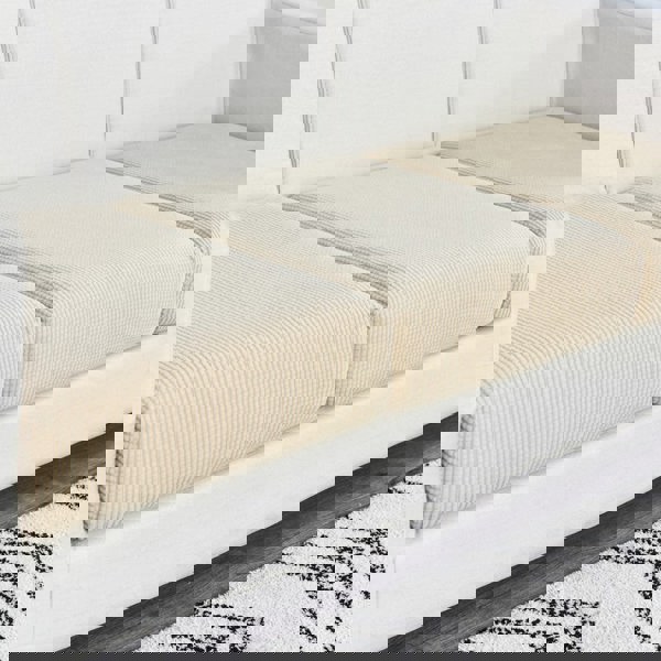 Anyhouz Anyseat Sofa Cover Beige Polyester Thick Stretchable Cushion For Living Room 1Pc Enlarge Size 160-185cmx85-105cm