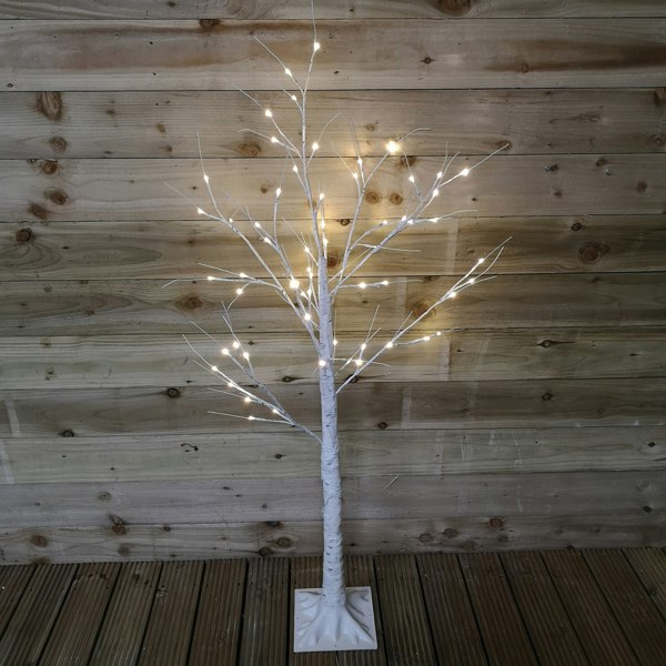 Samuel Alexander 1.5m (5ft) Indoor Outdoor Christmas Lit Birch Tree with 64 Warm White LEDs