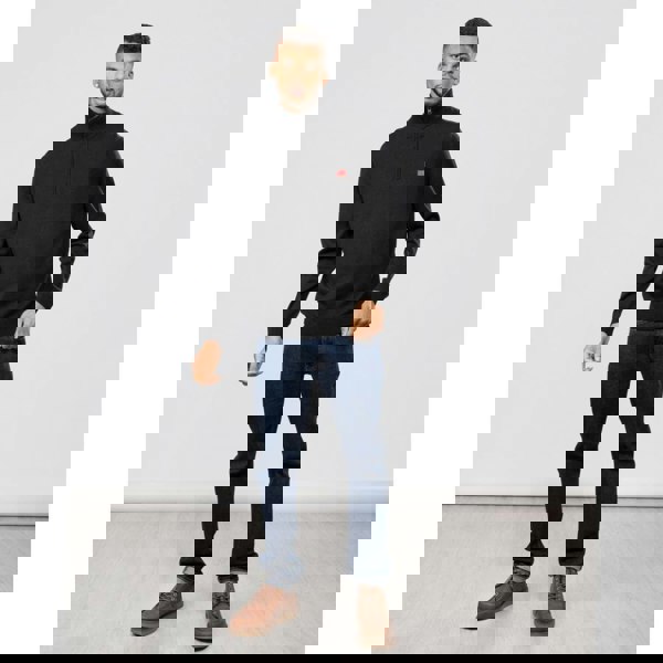 HUGO San Quintus-C Mens 1/4 Zip Pullover - Black 001