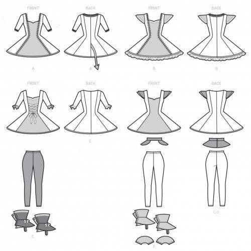 Simplicity Sewing Pattern 9349, Costumes for Women, H5 (6-8-10-12-14) - Intermediate