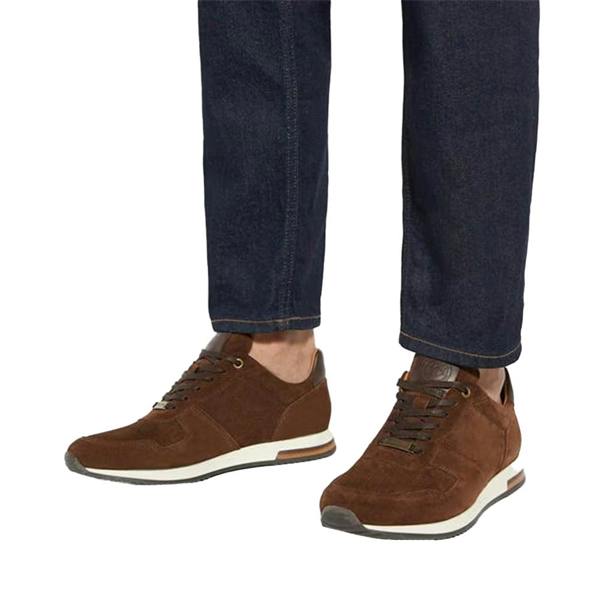 Dune London Mens Trilogy Suede Trainers - Brown - 