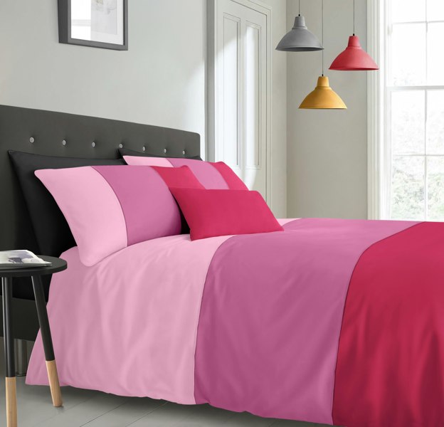 Velosso Vibrant Colour Block Printed Cotton Blend Duvet Cover & Pillowcase Set - Modern Design Bedding Ensemble