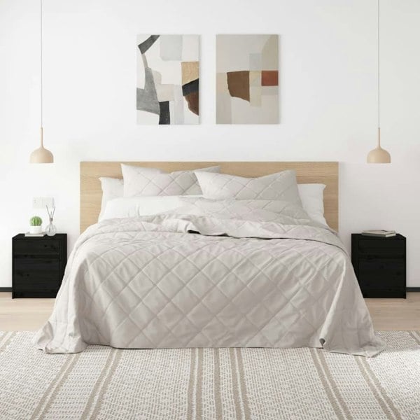 Berkfield Bedside Cabinets 2 pcs Black 40x31x50 cm Solid Pinewood