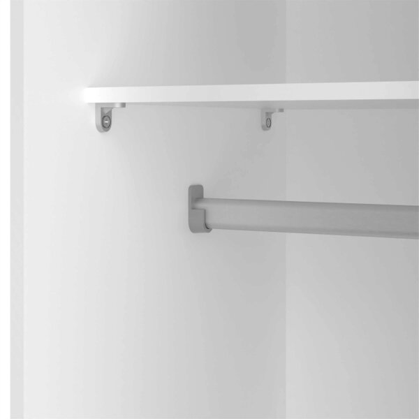 Wyld Haus Munich White Wooden Sliding Door Wardrobe 2 Doors 3 Shelves