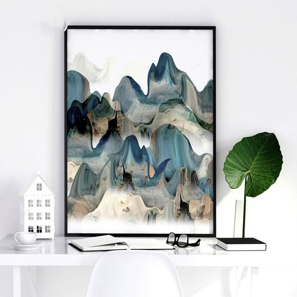 Japanese landscape art | set of 3 wall art for home office