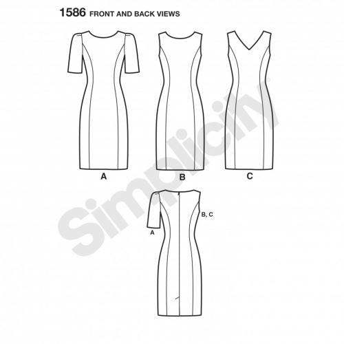 Simplicity Sewing Pattern 1586, Dresses for Women, 10-12-14-16-18 - Intermediate