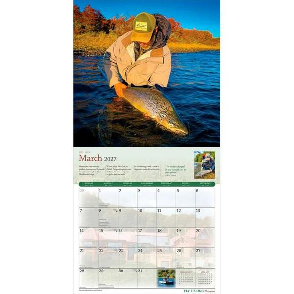 Fly Fishing Dreams Calendar 2027, Wall Calendars, Month To View, Sports, Gift