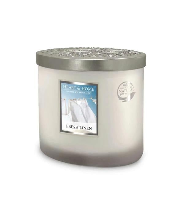 Heart & Home Fresh Linen - 2 Wick Ellipse Candle