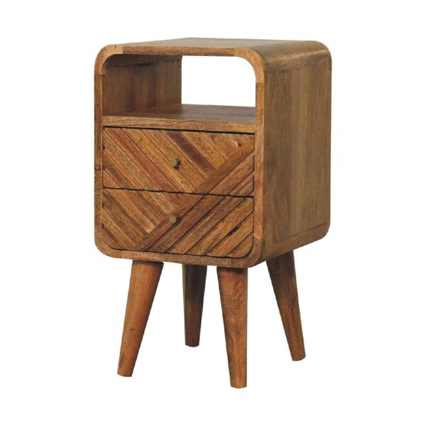 Wyld Haus Alberobello Small Curved Mango Wood Bedside Table