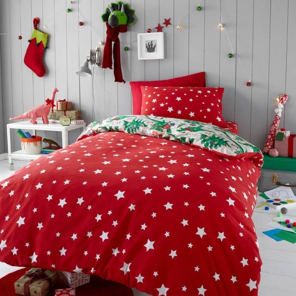 Festive Dinosaur Christmas Bedding - Happy Linen Company