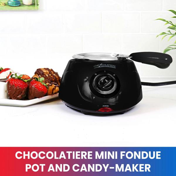 Total Chef Chocolate Melting Pot – 250g Electric Fondue Set with Accessories for Parties & DIY Treats(Black)