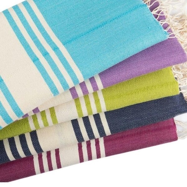 Cotton and Olive Indigo Cotton Hammam Towel, Hand-Loomed | Lime | SECONDS