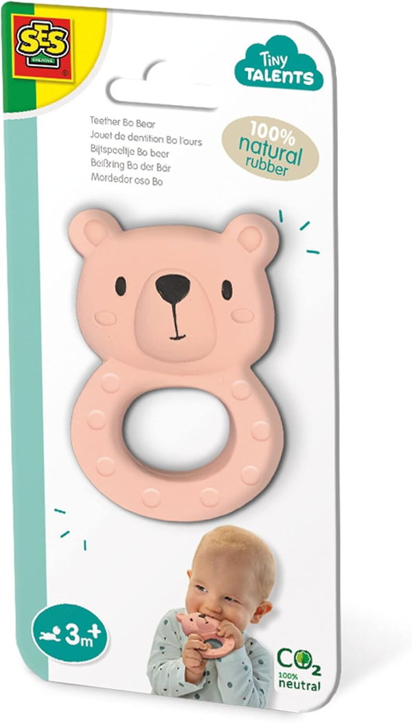 SES Creative Teether Bo Bear - 100% Natural rubber