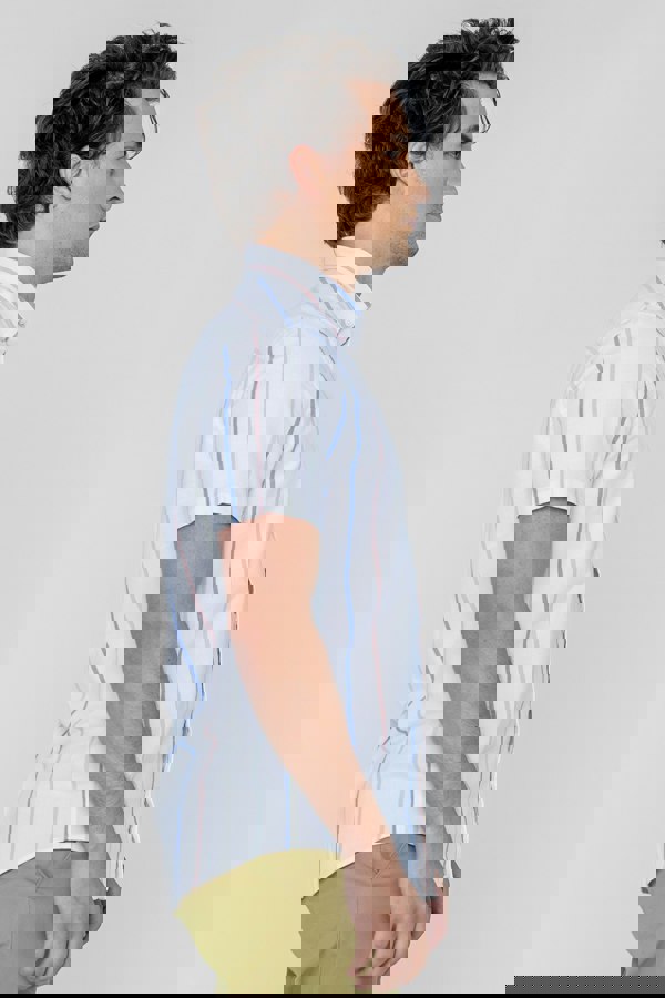 ENORSIA Stripe Short Sleeve Oxfrod Shirt