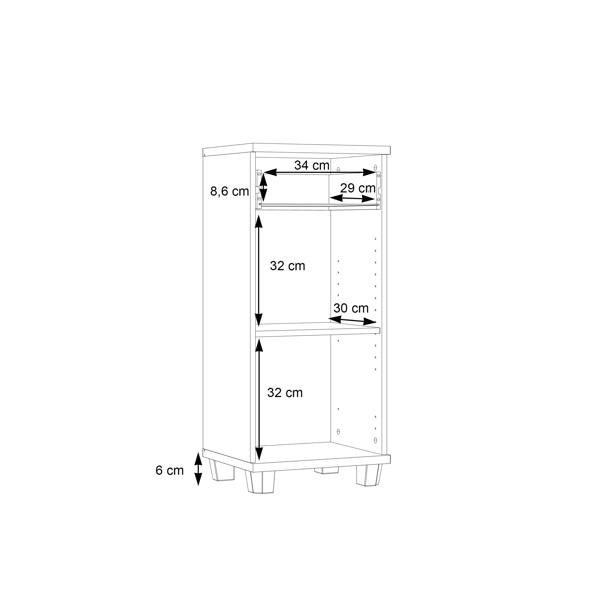 Furniture To Go Veris Bathroom Cupboard with 1 Door & 1 Drawer in Sonoma Oak and White Gloss