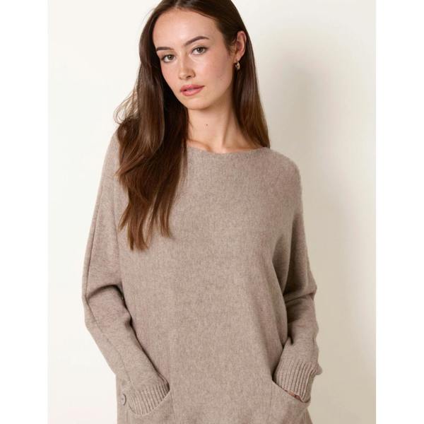 Blue Vanilla Pocket Slash Neck Jumper