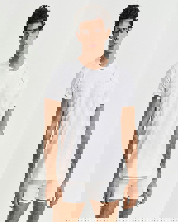 GANT 2-Pack Mens Crew Neck T-Shirts - 110 White