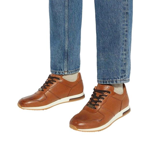 Dune London Mens Trilogy Suede Trainers - Tan - 