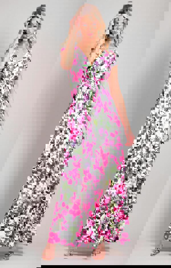 Alie Street London Sophia Maxi Dress - Fuchsia Florals