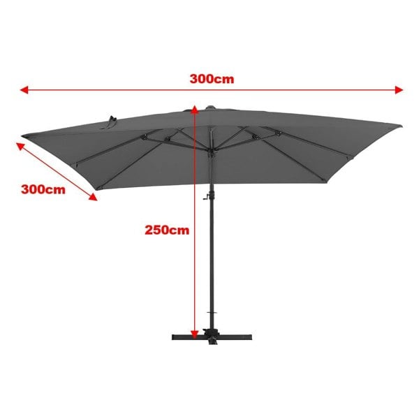 Garden Parasol Umbrella Cantilever Parasol with Petal Water Tank Parasols Living and Home