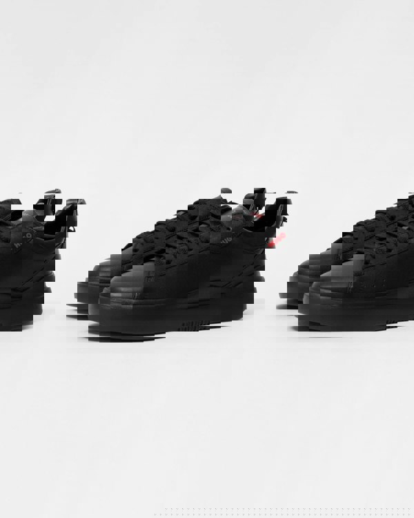 HUGO Blake Tenn Mens Leather Trainers with Branded Quarter - Black 005