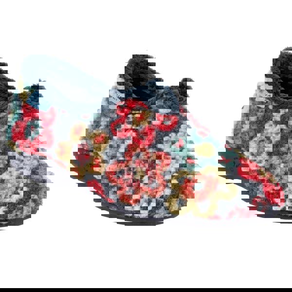 Lunar Womens/Ladies Hippy Flower Slippers - Blue/Red/Yellow