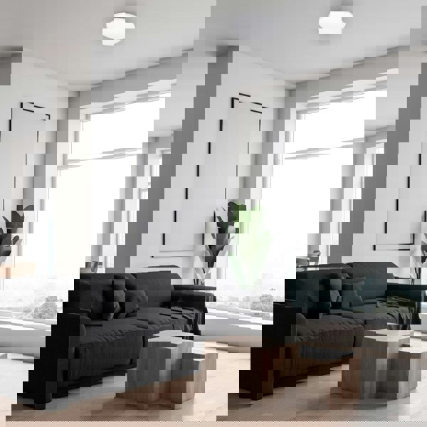 Milagro Ceiling Lamp Siena 25W LED 350 mm Stylish White And Chrome Circular Design Dimmable Including Remote Control