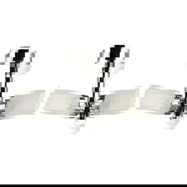 Modern Chrome IP44 Rated Bathroom Ceiling Light with Tubular Glass Shades Image 5