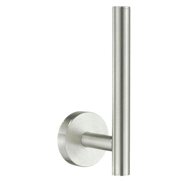 Brushed nickel spare toilet roll holder