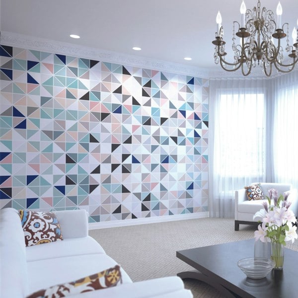 Origin Murals Geometry Wall Mural  - Blush & Jade